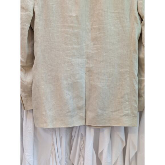 Ivory Linen 2 Button Notch Lapel Blazer 44R by Saddlebred EUC - Picture 12 of 16